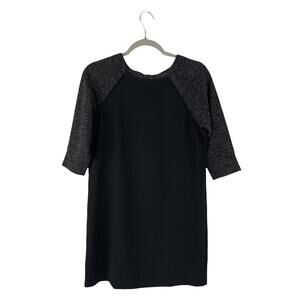 Ann Taylor LOFT Black Shift Dress With Contrasting Raglan Sleeve. Women's Size 2